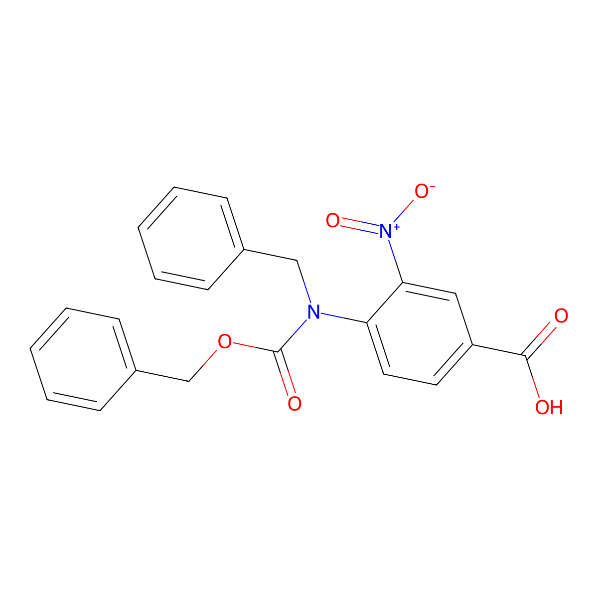 4-{Benzyl[(benzyloxy)carbonyl]amino}-3-nitrobenzoic acid molecular structure, CAS 2680866-86-6