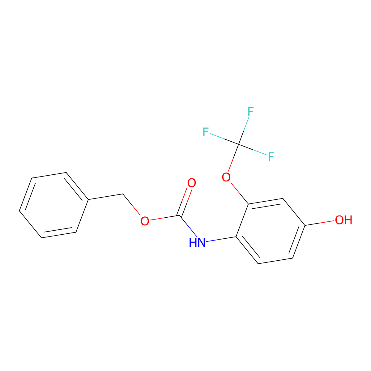 benzyl N-[4-hydroxy-2-(trifluoromethoxy)phenyl]carbamate molecular structure, CAS 2680866-92-4