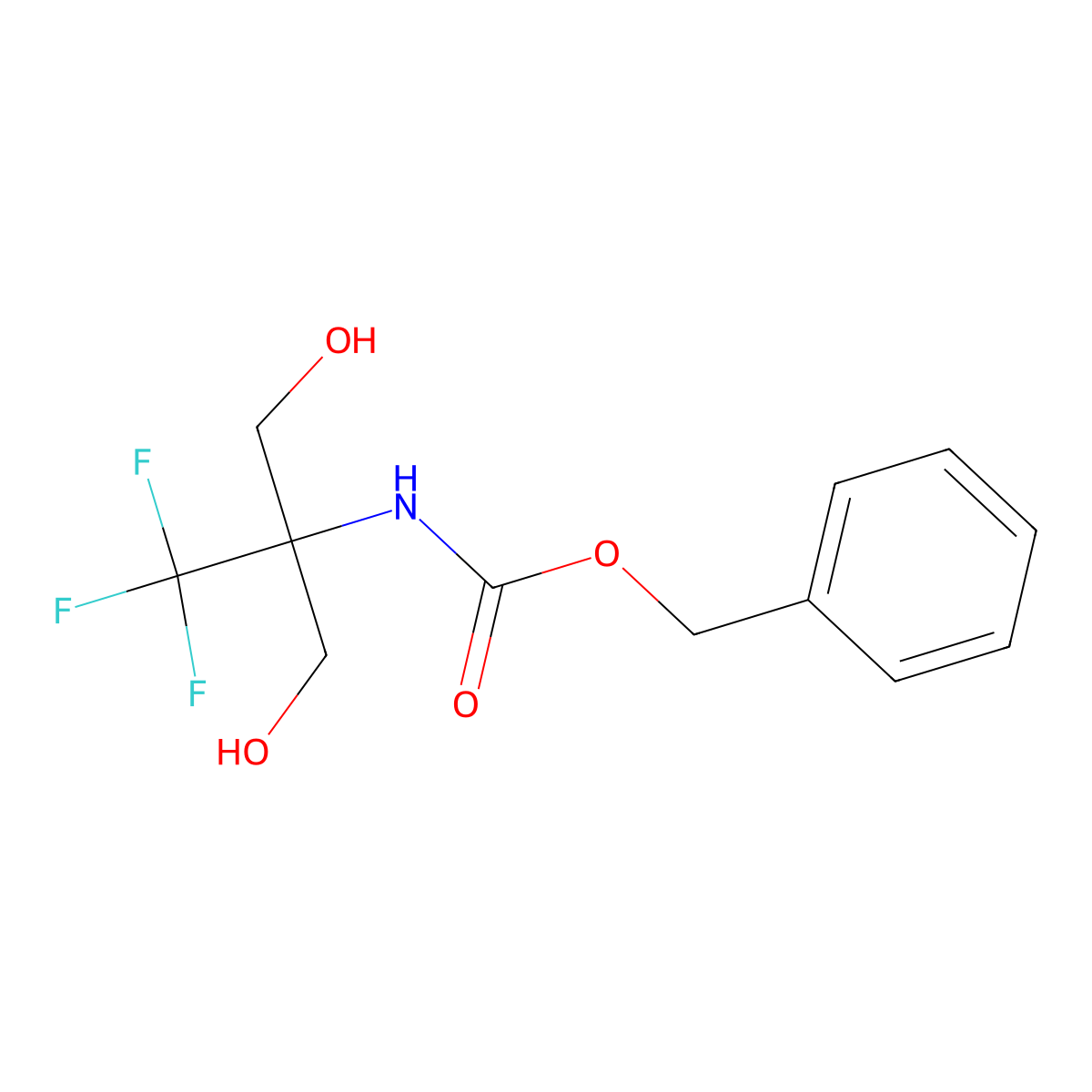 benzyl N-[1,3-dihydroxy-2-(trifluoromethyl)propan-2-yl]carbamate molecular structure, CAS 2680867-07-4