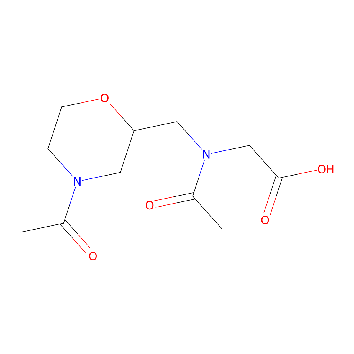 2-{N-[(4-acetylmorpholin-2-yl)methyl]acetamido}acetic acid molecular structure, CAS 2680867-11-0