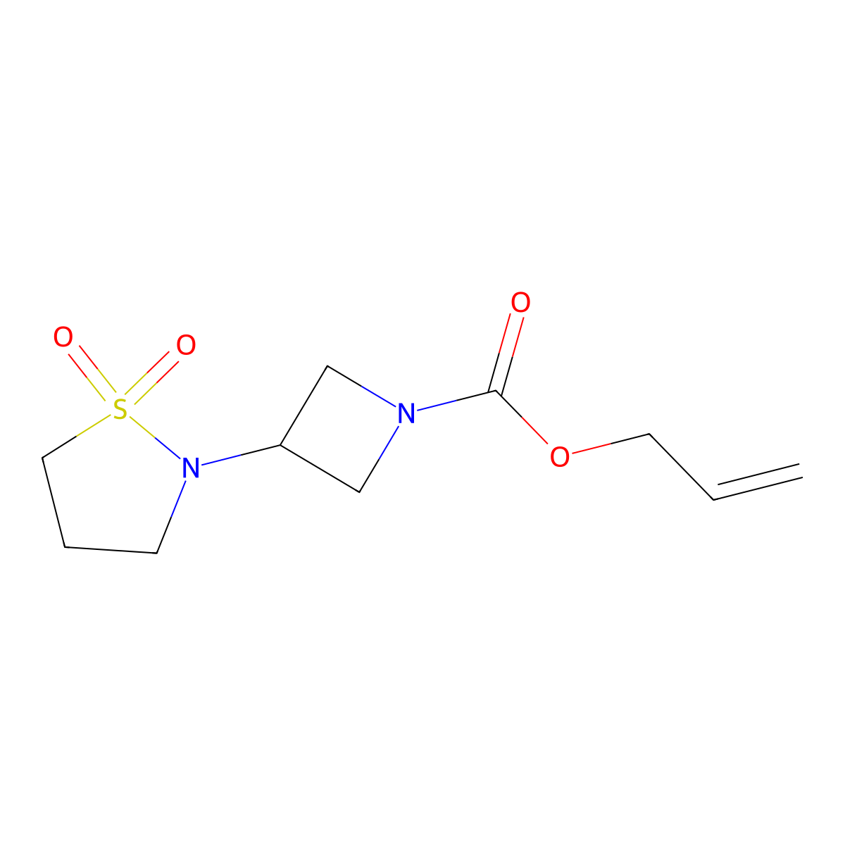 Prop-2-en-1-yl 3-(1,1-dioxo-1lambda6,2-thiazolidin-2-yl)azetidine-1-carboxylate molecular structure, CAS 2680867-14-3