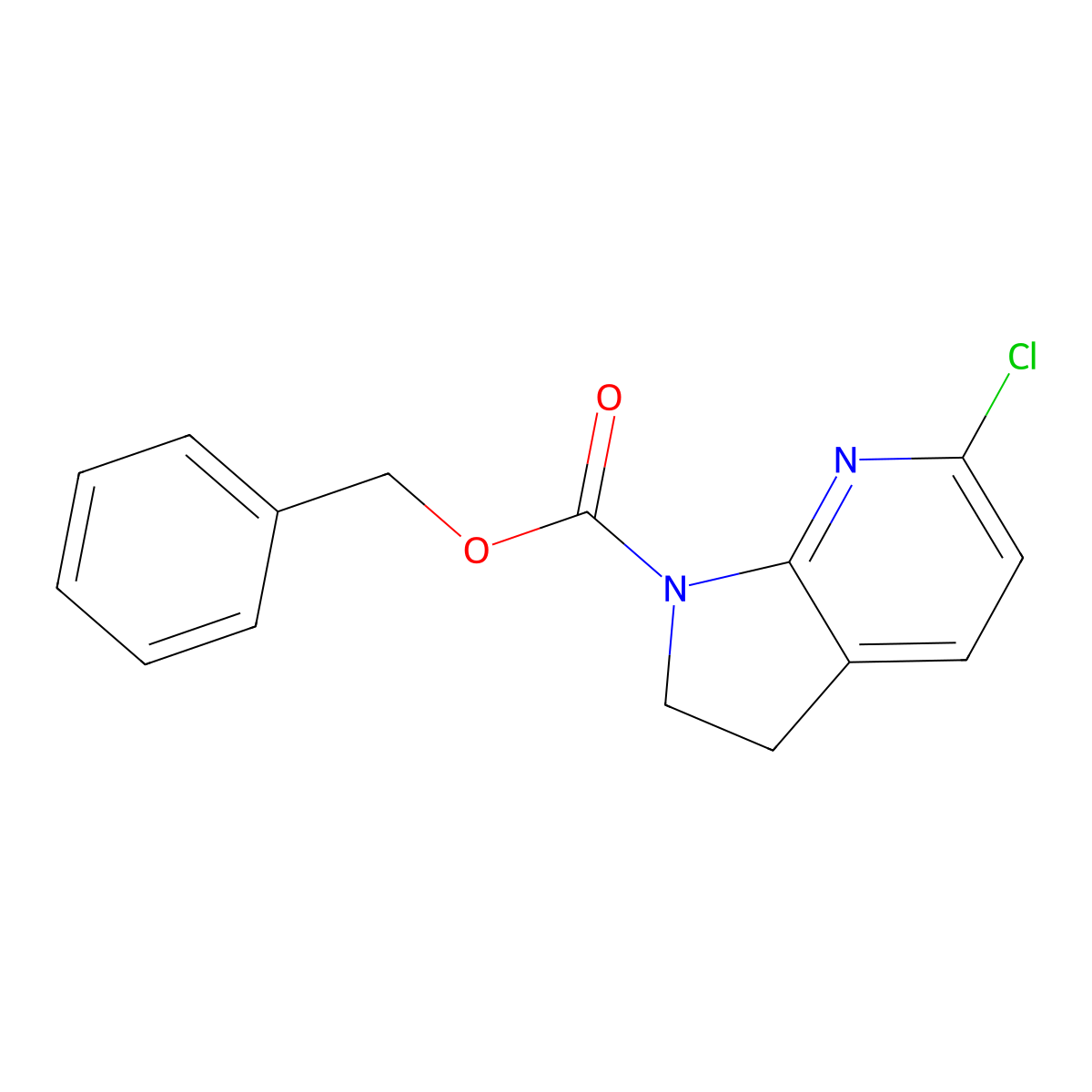 benzyl 6-chloro-1H,2H,3H-pyrrolo[2,3-b]pyridine-1-carboxylate molecular structure, CAS 2680867-18-7