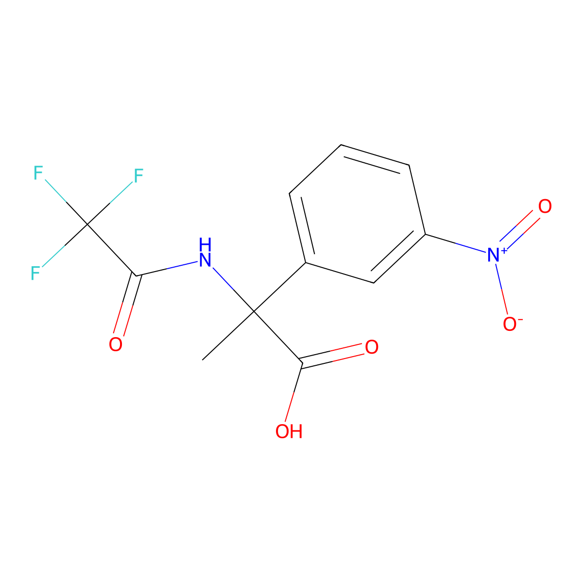 2-(3-Nitrophenyl)-2-(2,2,2-trifluoroacetamido)propanoic acid molecular structure, CAS 2680867-20-1