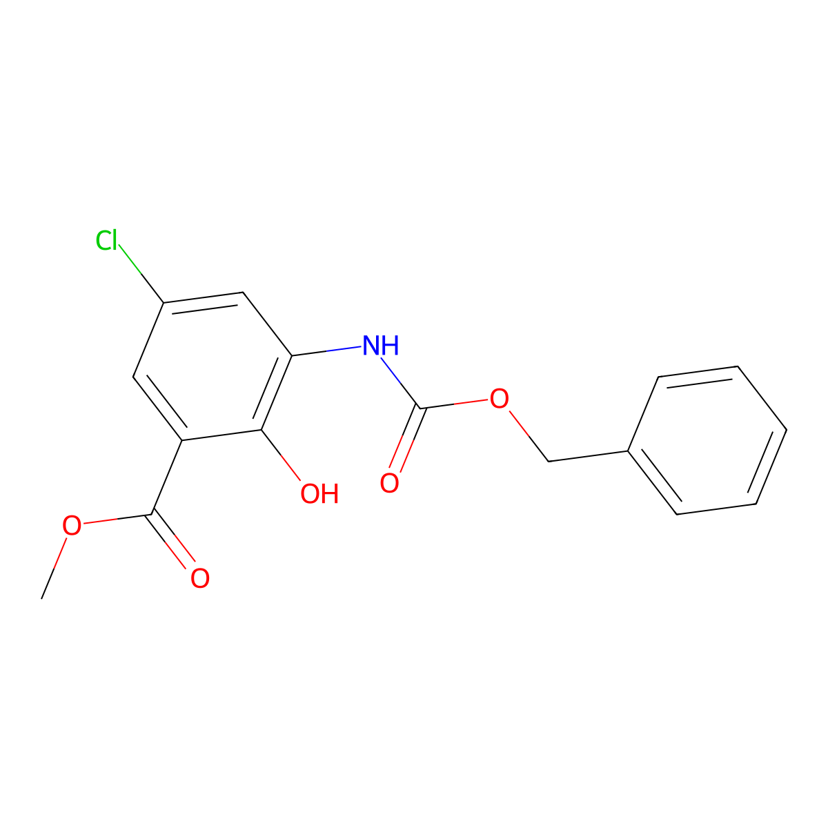 Methyl 3-{[(benzyloxy)carbonyl]amino}-5-chloro-2-hydroxybenzoate molecular structure, CAS 2680867-28-9