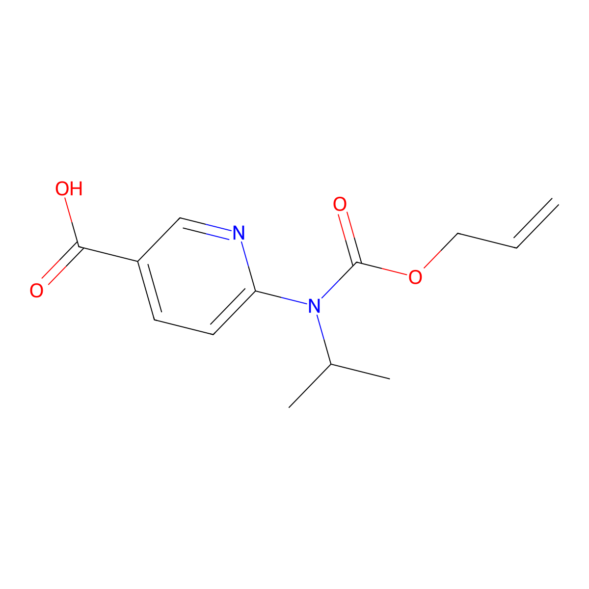 6-{[(Prop-2-en-1-yloxy)carbonyl](propan-2-yl)amino}pyridine-3-carboxylic acid molecular structure, CAS 2680867-30-3