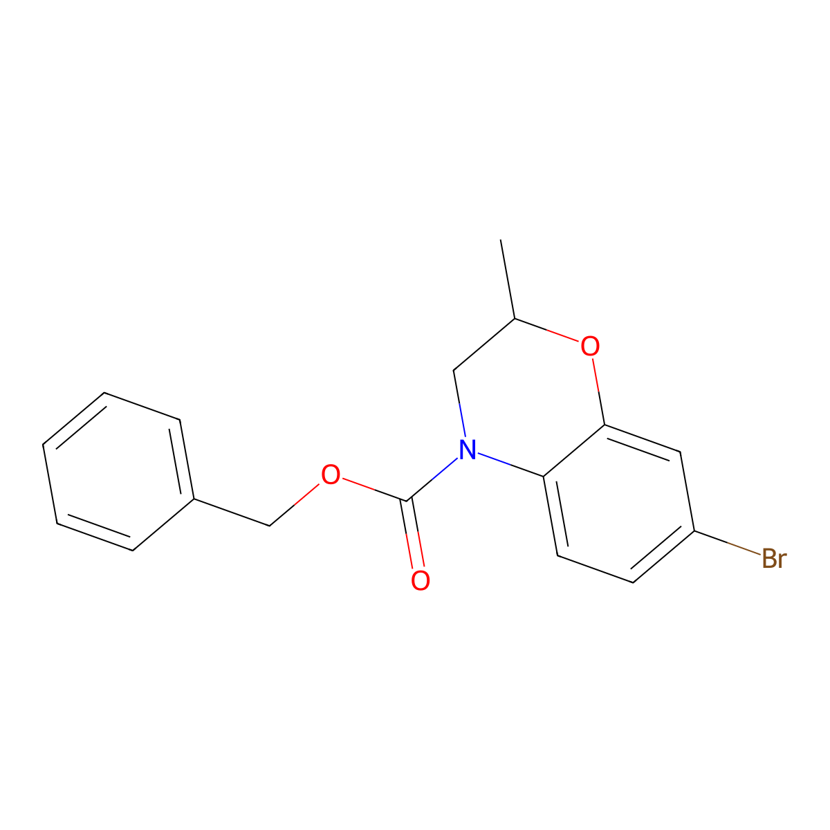 benzyl 7-bromo-2-methyl-3,4-dihydro-2H-1,4-benzoxazine-4-carboxylate molecular structure, CAS 2680867-40-5