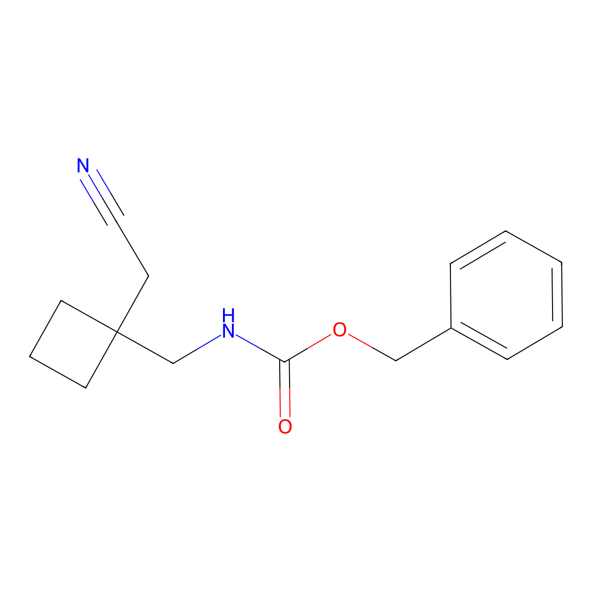 benzyl N-{[1-(cyanomethyl)cyclobutyl]methyl}carbamate molecular structure, CAS 2680867-42-7