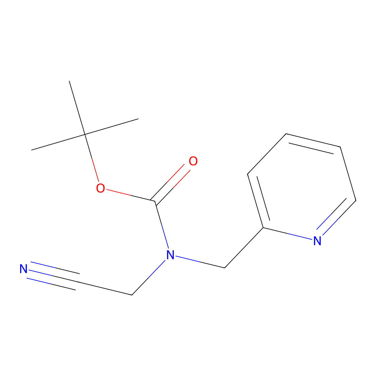 tert-butyl N-(cyanomethyl)-N-[(pyridin-2-yl)methyl]carbamate molecular structure, CAS 2680867-46-1