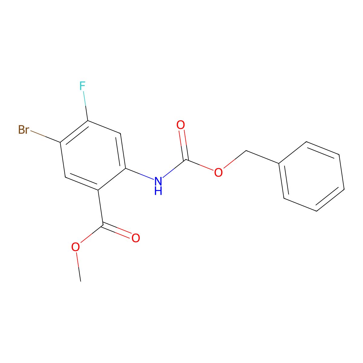 Methyl 2-{[(benzyloxy)carbonyl]amino}-5-bromo-4-fluorobenzoate molecular structure, CAS 2680867-56-3