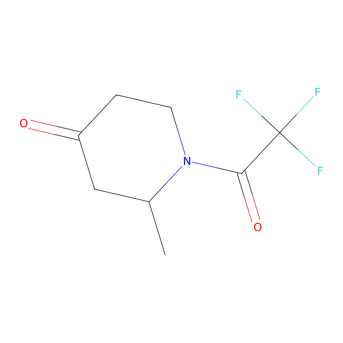 2-Methyl-1-(trifluoroacetyl)piperidin-4-one molecular structure, CAS 2680867-61-0