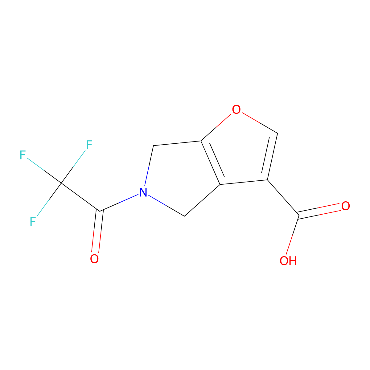 5-(2,2,2-trifluoroacetyl)-4H,5H,6H-furo[2,3-c]pyrrole-3-carboxylic acid molecular structure, CAS 2680867-69-8