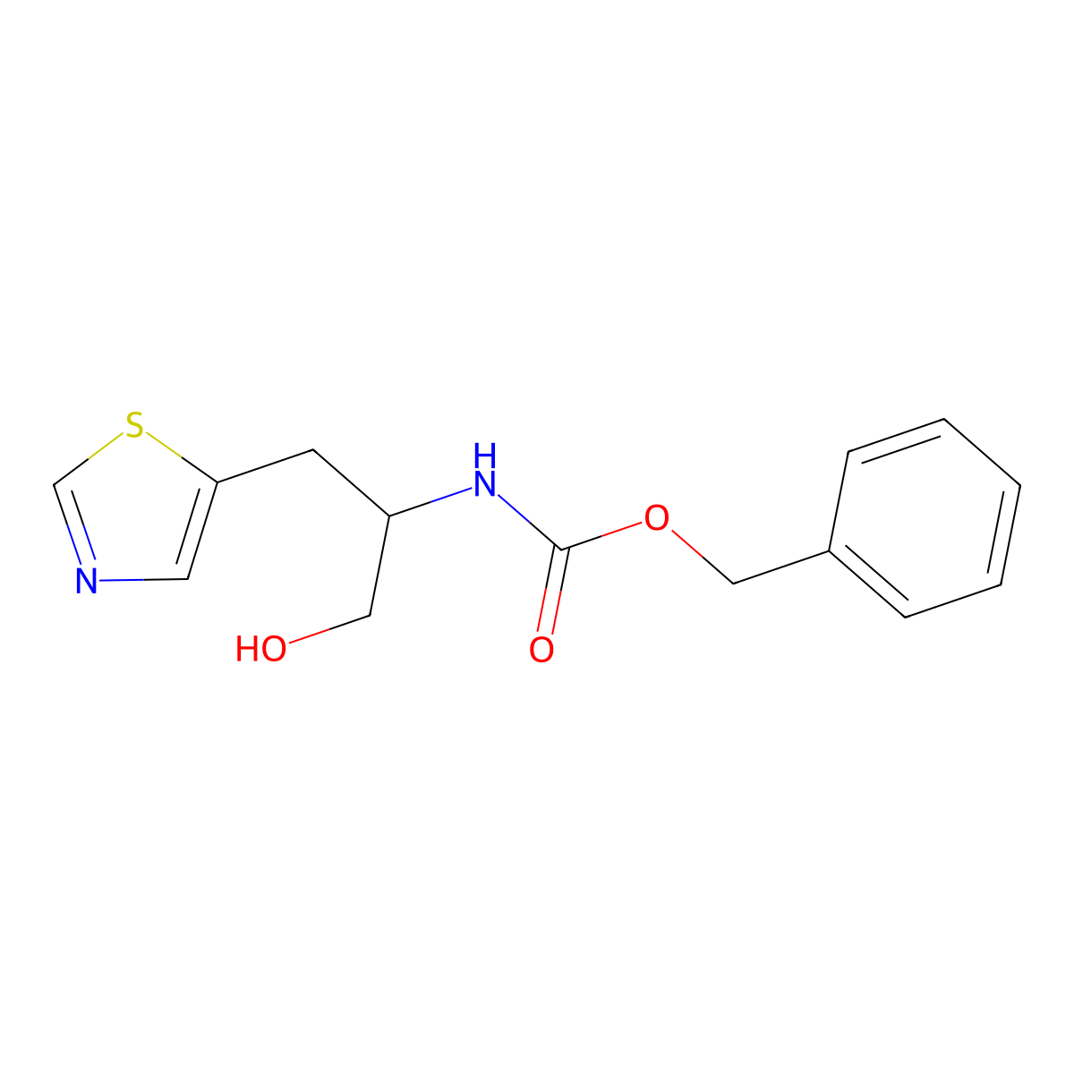 benzyl N-[1-hydroxy-3-(1,3-thiazol-5-yl)propan-2-yl]carbamate molecular structure, CAS 2680867-72-3