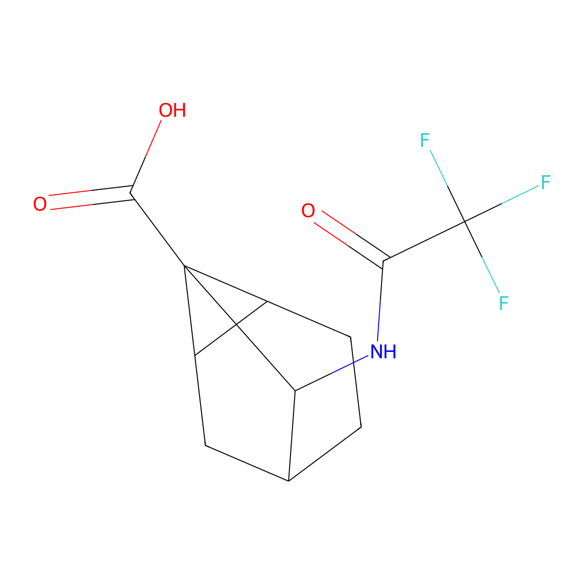 8-(2,2,2-Trifluoroacetamido)tricyclo[3.2.1.0,2,7]octane-1-carboxylic acid molecular structure, CAS 2680867-73-4