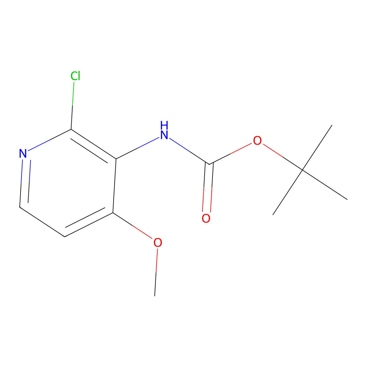 tert-butyl N-(2-chloro-4-methoxypyridin-3-yl)carbamate molecular structure, CAS 2680867-81-4