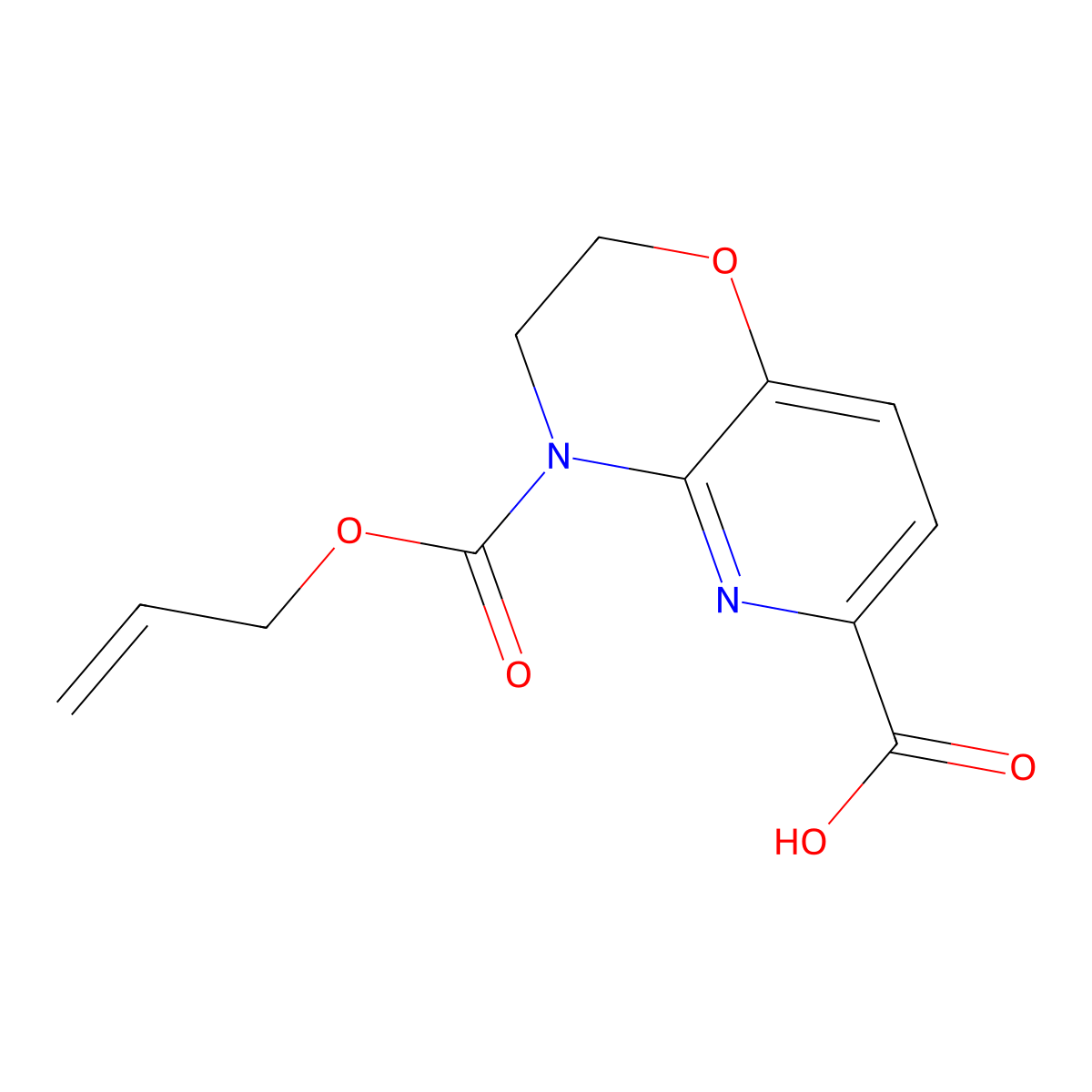 4-[(prop-2-en-1-yloxy)carbonyl]-2H,3H,4H-pyrido[3,2-b][1,4]oxazine-6-carboxylic acid molecular structure, CAS 2680867-85-8