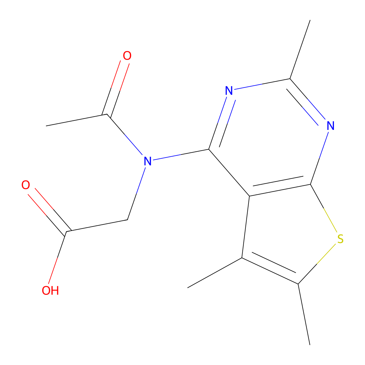 2-(N-{2,5,6-trimethylthieno[2,3-d]pyrimidin-4-yl}acetamido)acetic acid molecular structure, CAS 2680867-87-0