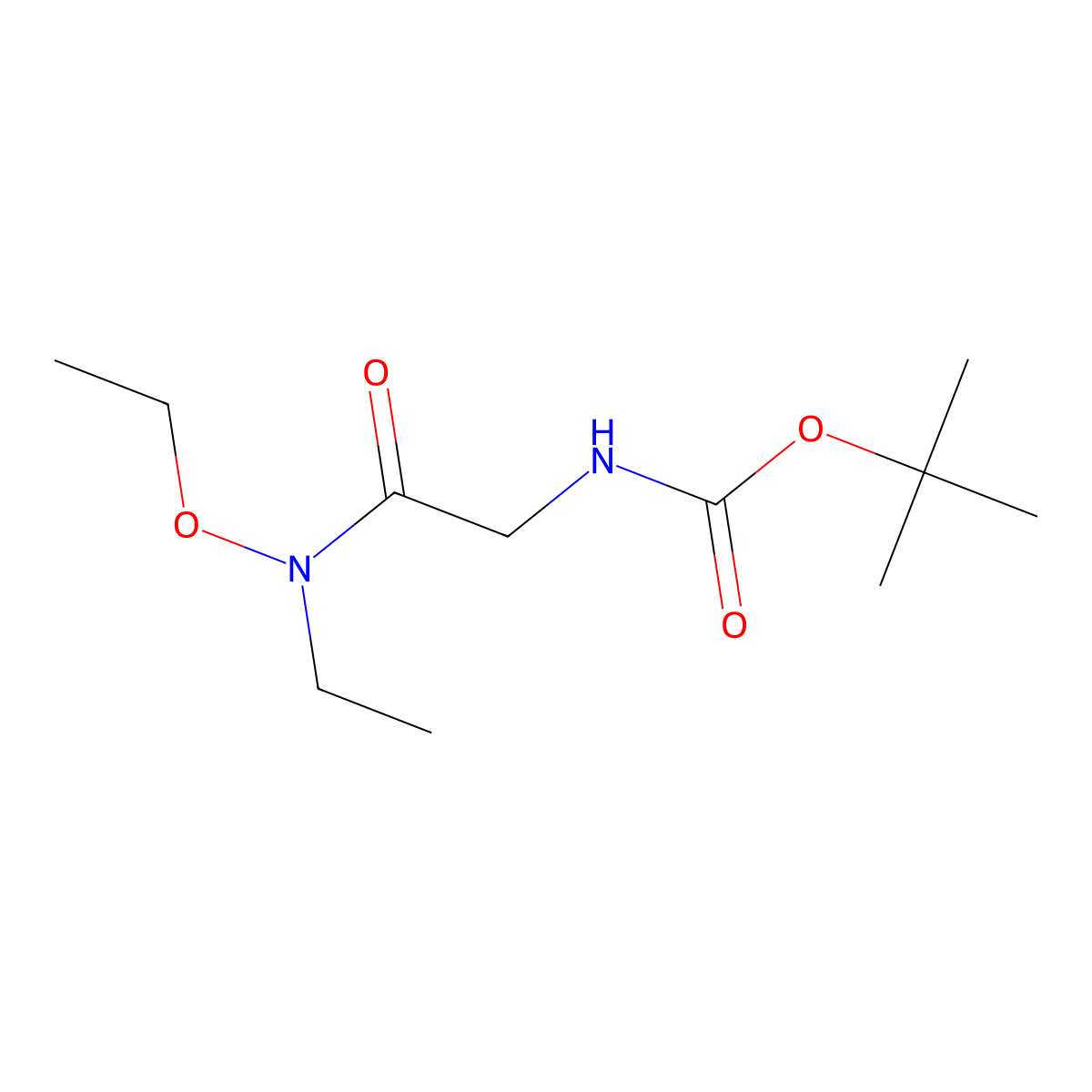 tert-butyl N-{[ethoxy(ethyl)carbamoyl]methyl}carbamate molecular structure, CAS 2680867-98-3