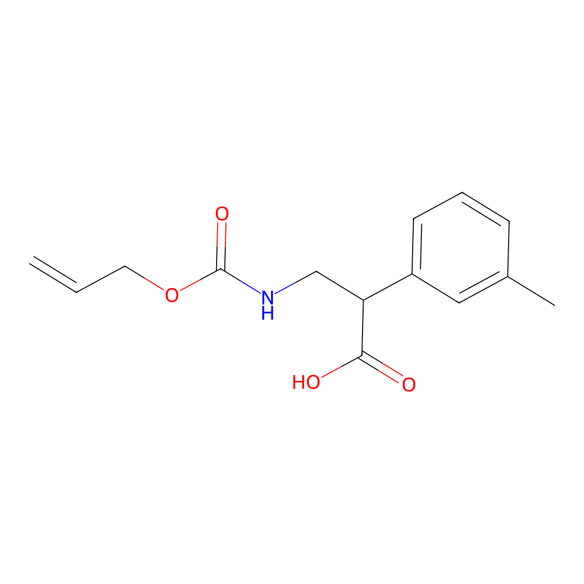 2-(3-Methylphenyl)-3-{[(prop-2-en-1-yloxy)carbonyl]amino}propanoic acid molecular structure, CAS 2680868-00-0