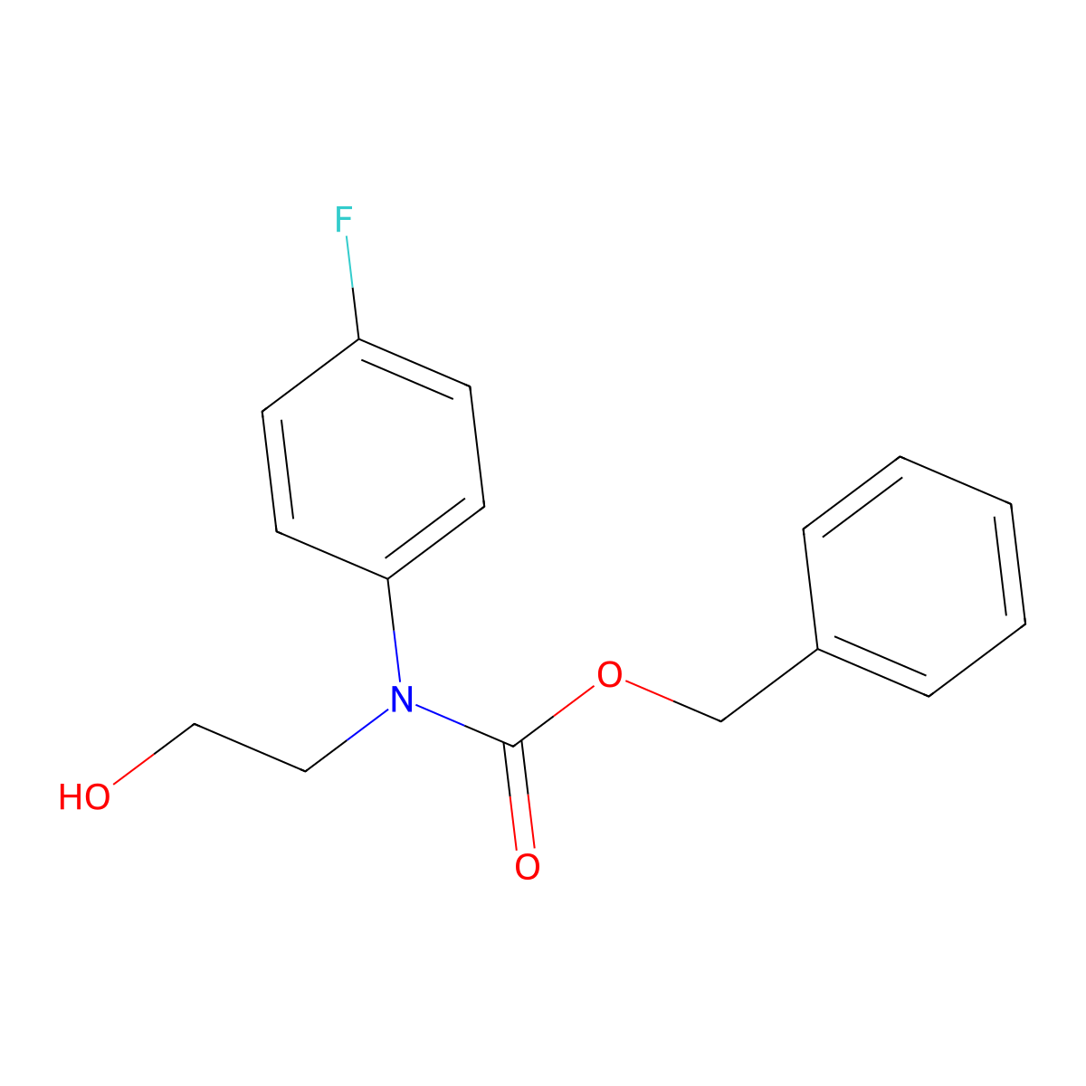 benzyl N-(4-fluorophenyl)-N-(2-hydroxyethyl)carbamate molecular structure, CAS 2680868-01-1