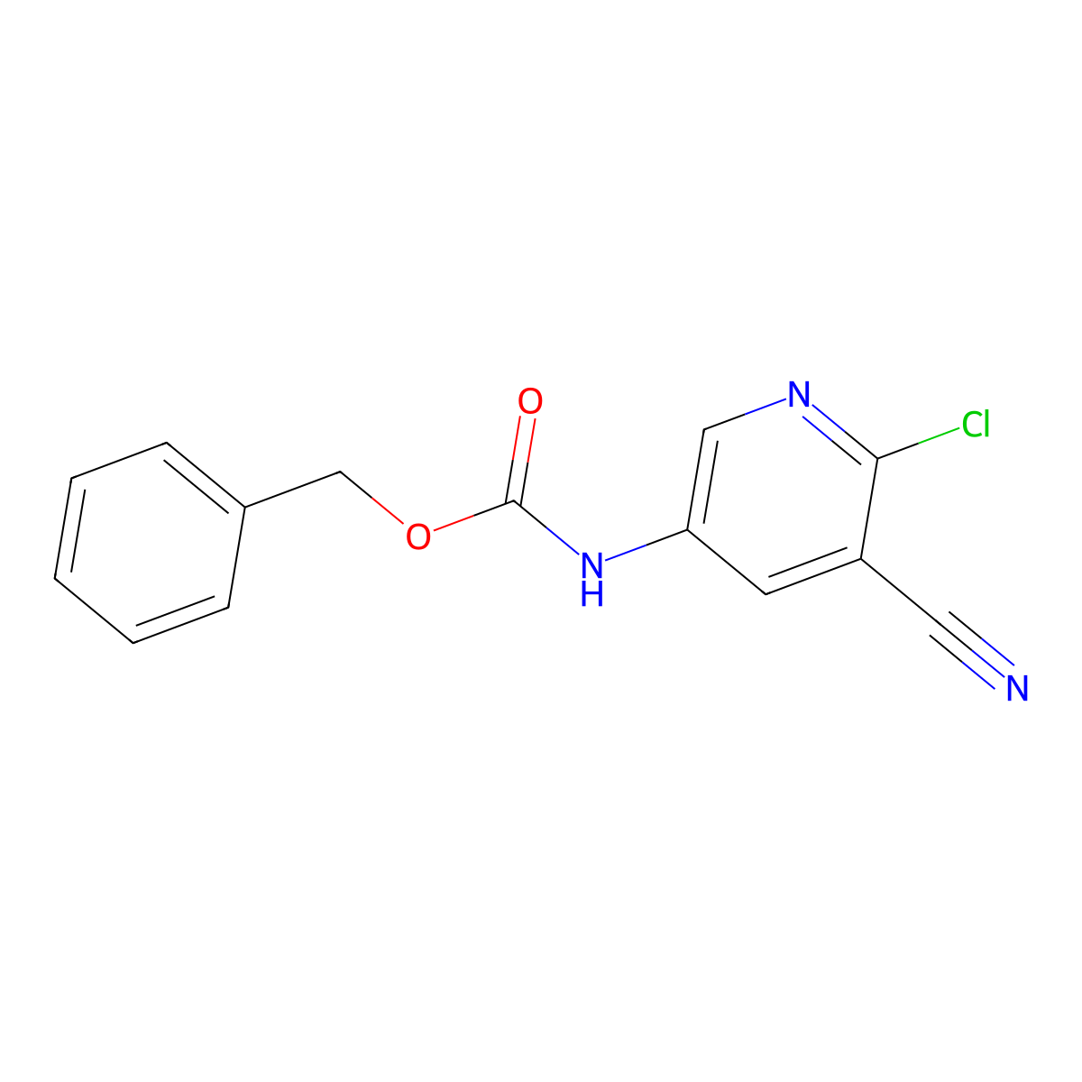 benzyl N-(6-chloro-5-cyanopyridin-3-yl)carbamate molecular structure, CAS 2680868-04-4