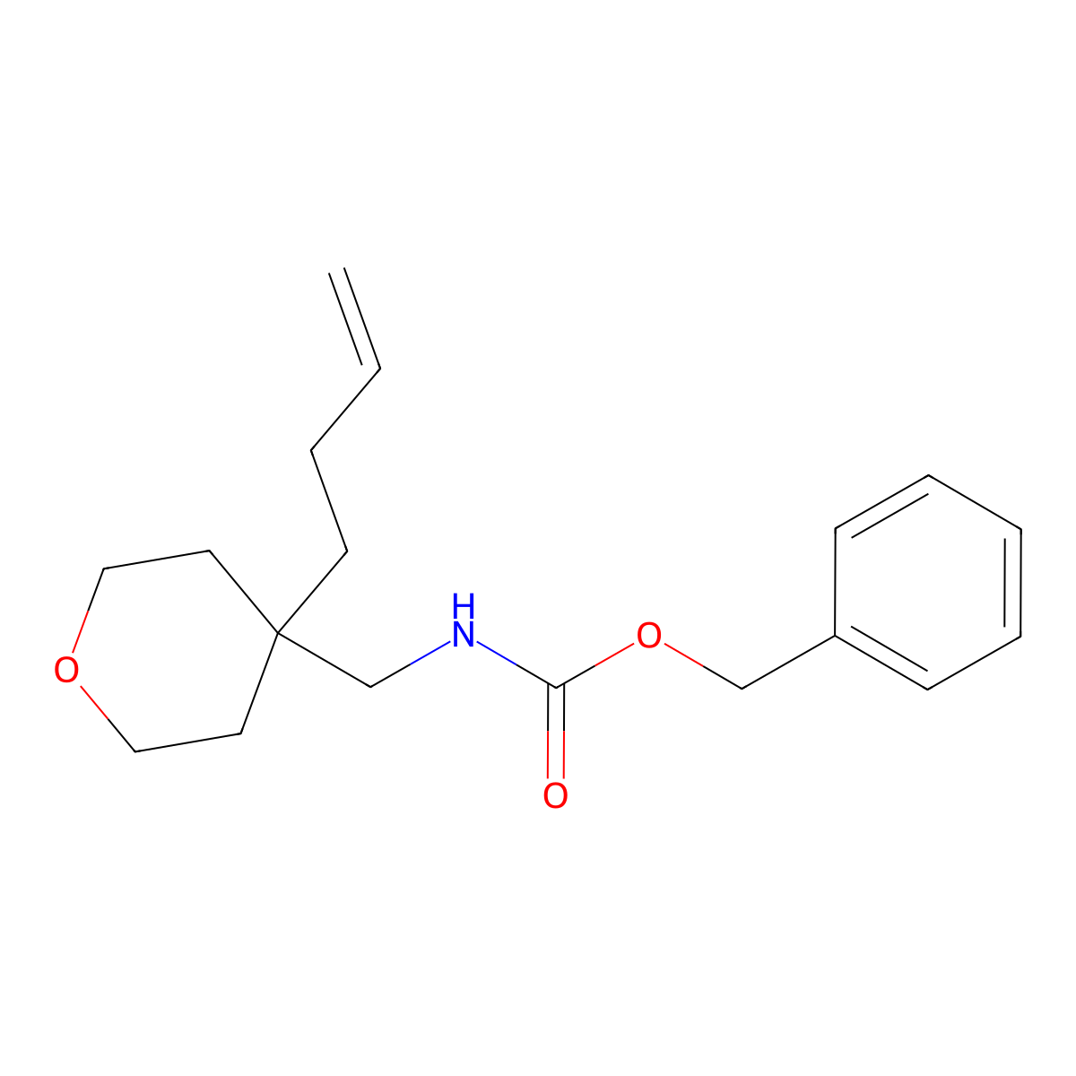 benzyl N-{[4-(but-3-en-1-yl)oxan-4-yl]methyl}carbamate molecular structure, CAS 2680868-07-7