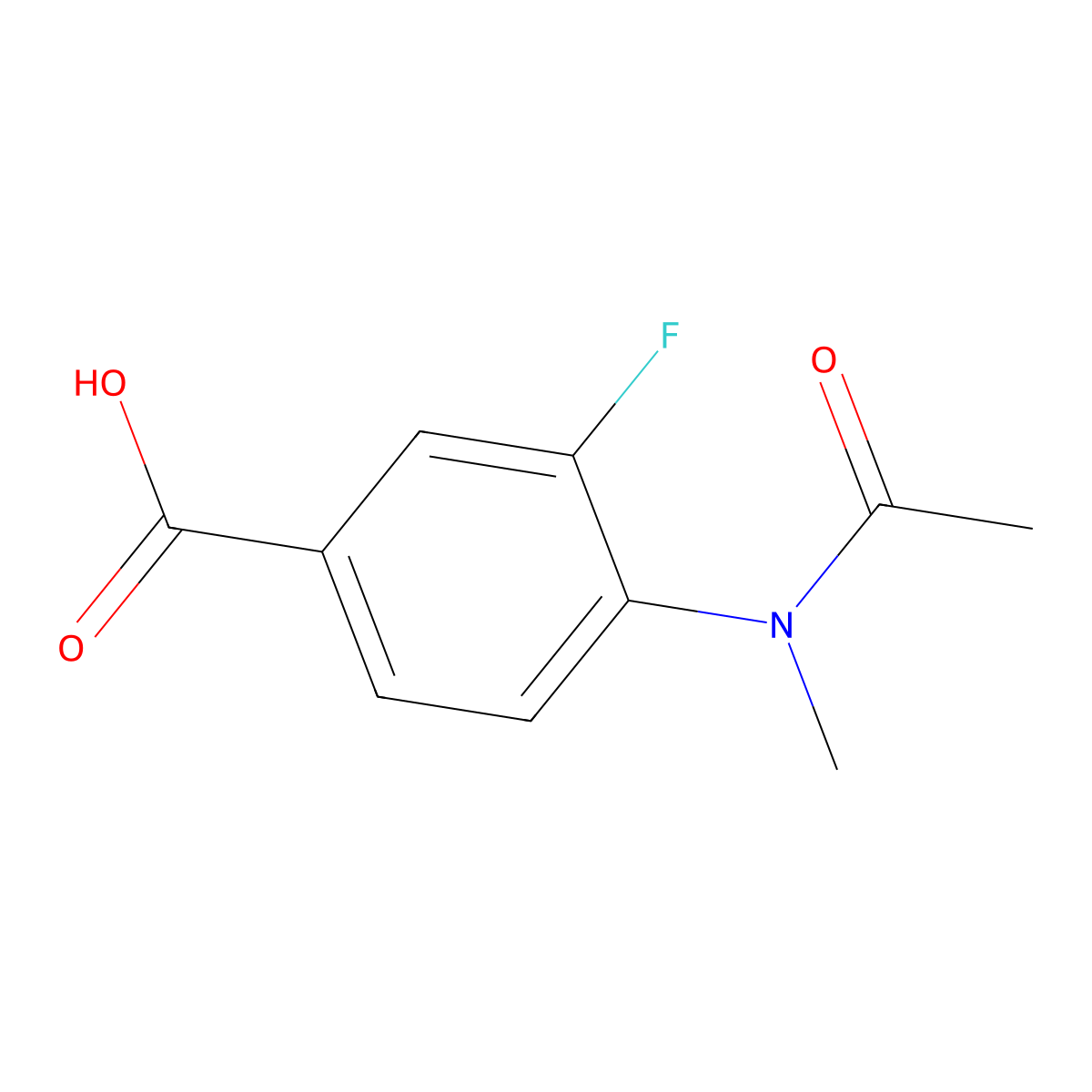 3-fluoro-4-(N-methylacetamido)benzoic acid molecular structure, CAS 2680868-12-4