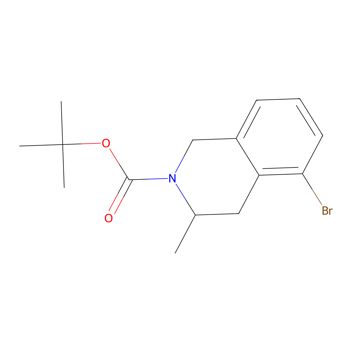Tert-butyl 5-bromo-3-methyl-1,2,3,4-tetrahydroisoquinoline-2-carboxylate molecular structure, CAS 2680868-15-7