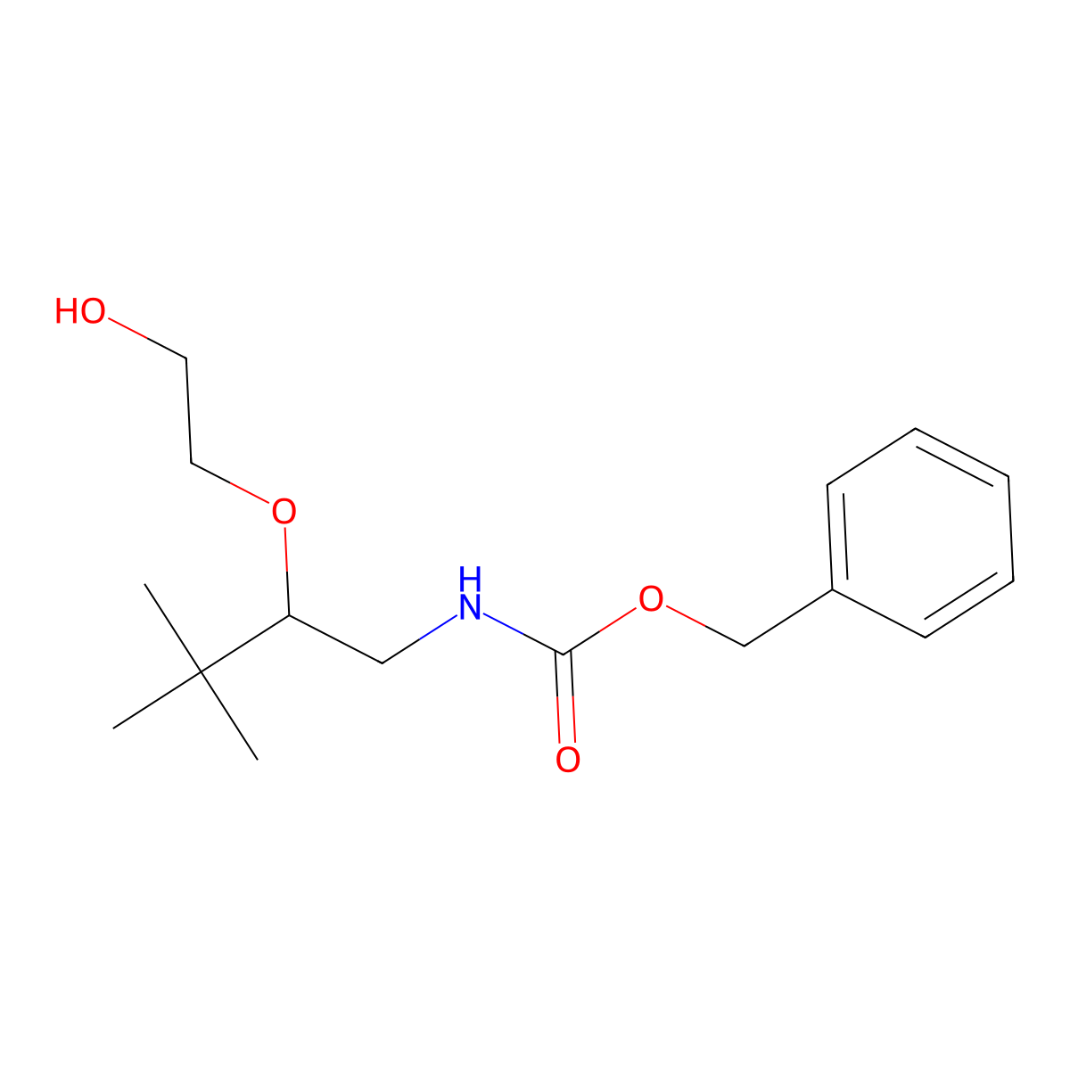 benzyl N-[2-(2-hydroxyethoxy)-3,3-dimethylbutyl]carbamate molecular structure, CAS 2680868-16-8
