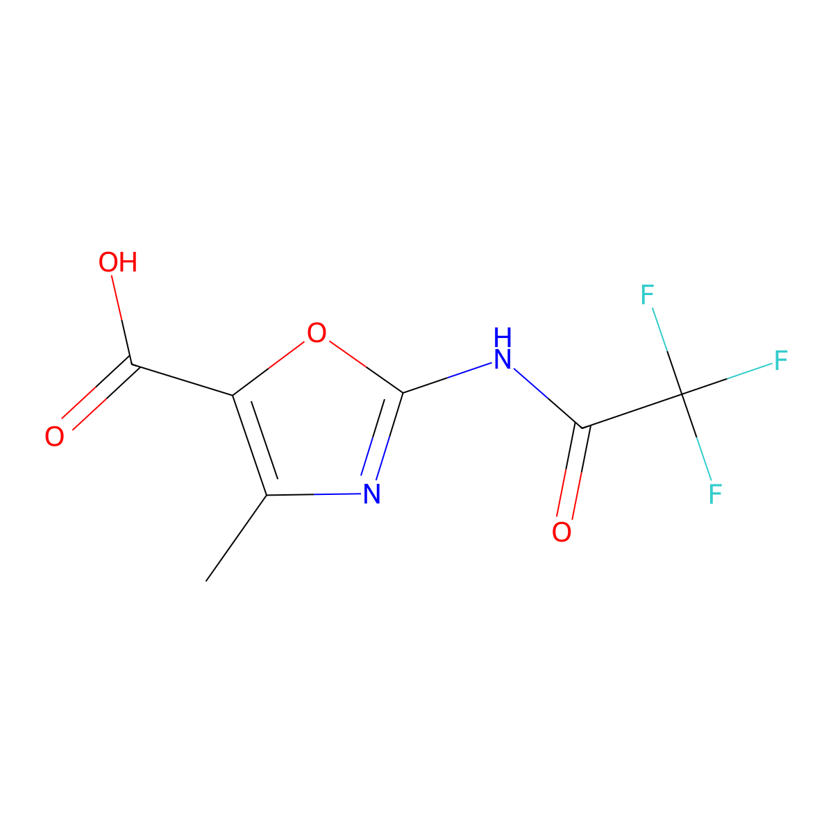 4-Methyl-2-(2,2,2-trifluoroacetamido)-1,3-oxazole-5-carboxylic acid molecular structure, CAS 2680868-28-2