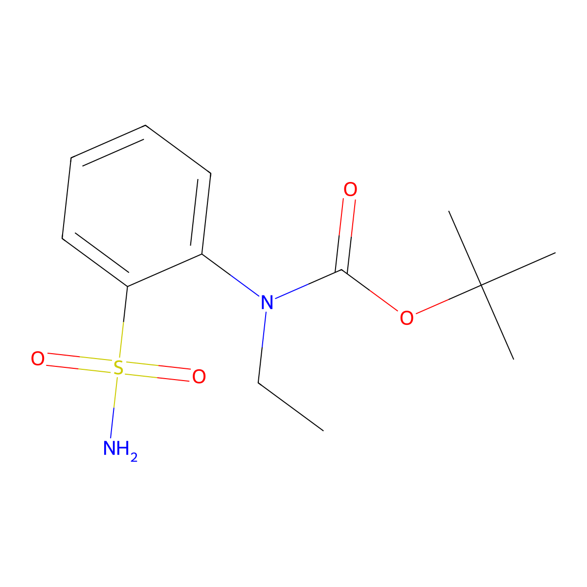 tert-butyl N-ethyl-N-(2-sulfamoylphenyl)carbamate molecular structure, CAS 2680868-32-8