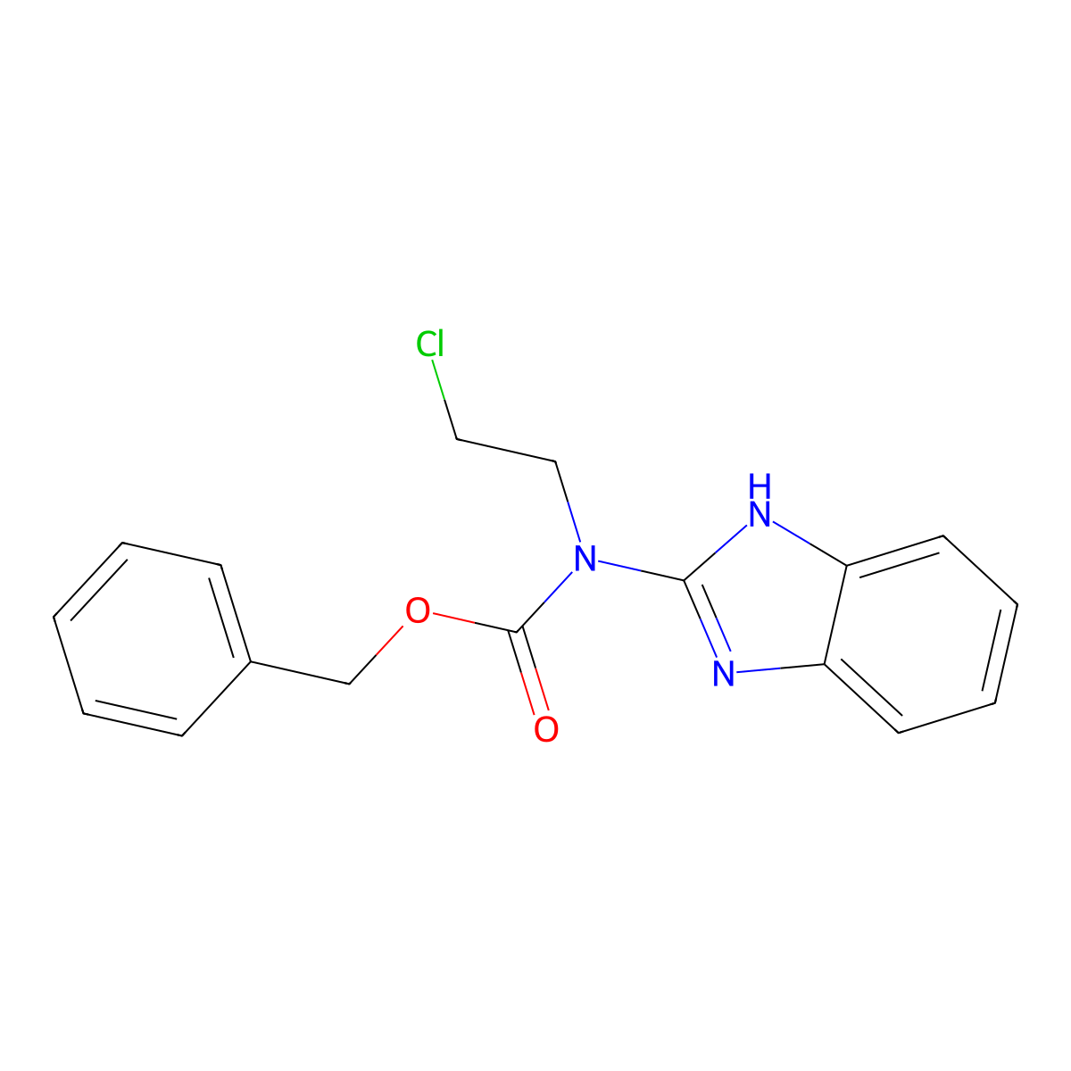benzyl N-(1H-1,3-benzodiazol-2-yl)-N-(2-chloroethyl)carbamate molecular structure, CAS 2680868-33-9