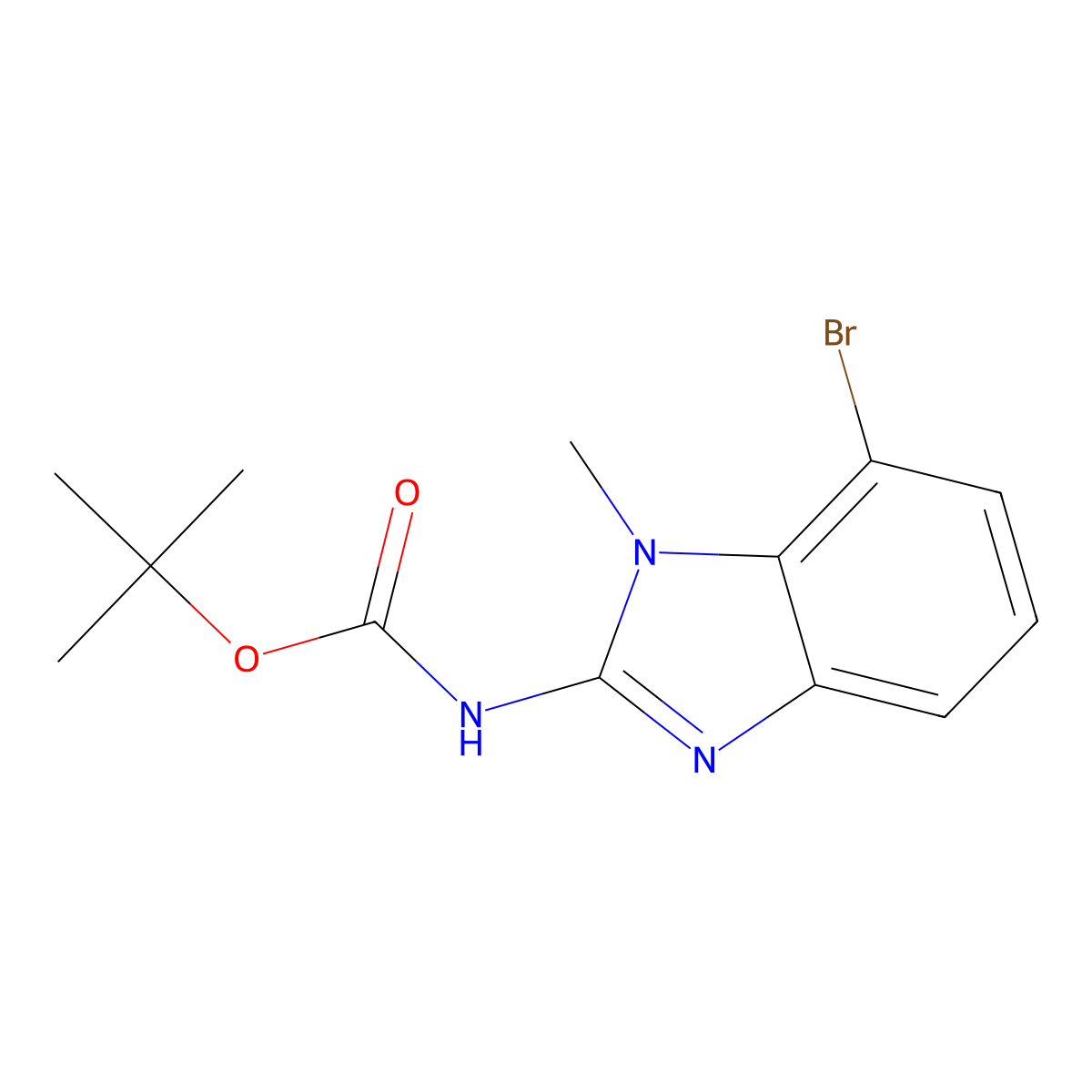 tert-butyl N-(7-bromo-1-methyl-1H-1,3-benzodiazol-2-yl)carbamate molecular structure, CAS 2680868-34-0