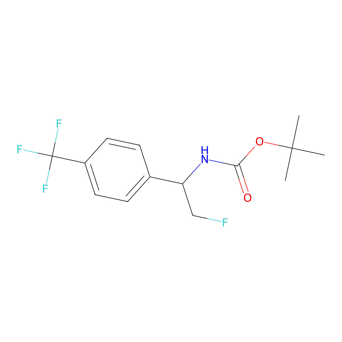 tert-butyl N-{2-fluoro-1-[4-(trifluoromethyl)phenyl]ethyl}carbamate molecular structure, CAS 2680868-39-5