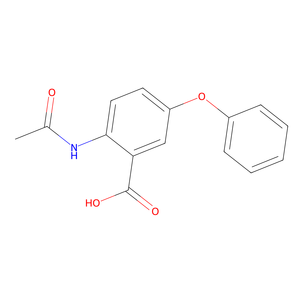 2-Acetamido-5-phenoxybenzoic acid molecular structure, CAS 2680868-51-1