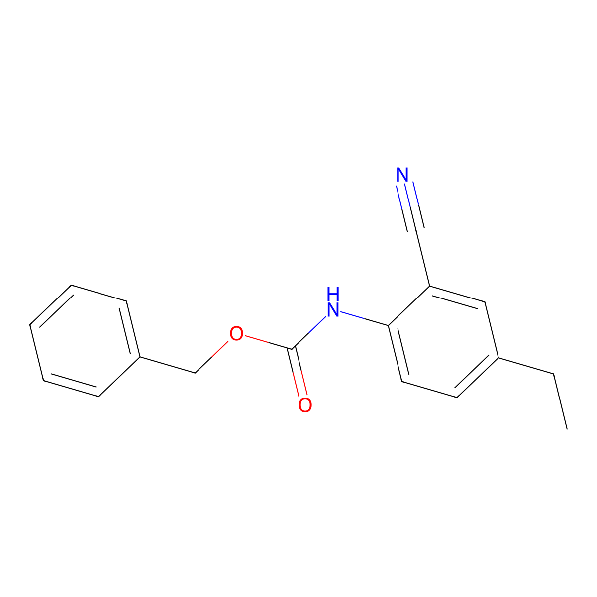 benzyl N-(2-cyano-4-ethylphenyl)carbamate molecular structure, CAS 2680868-52-2