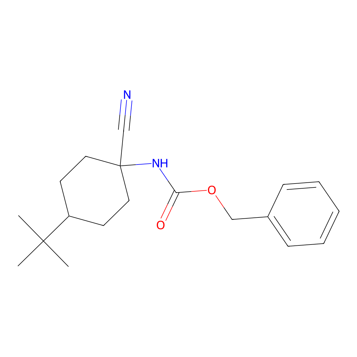 benzyl N-(4-tert-butyl-1-cyanocyclohexyl)carbamate molecular structure, CAS 2680868-62-4