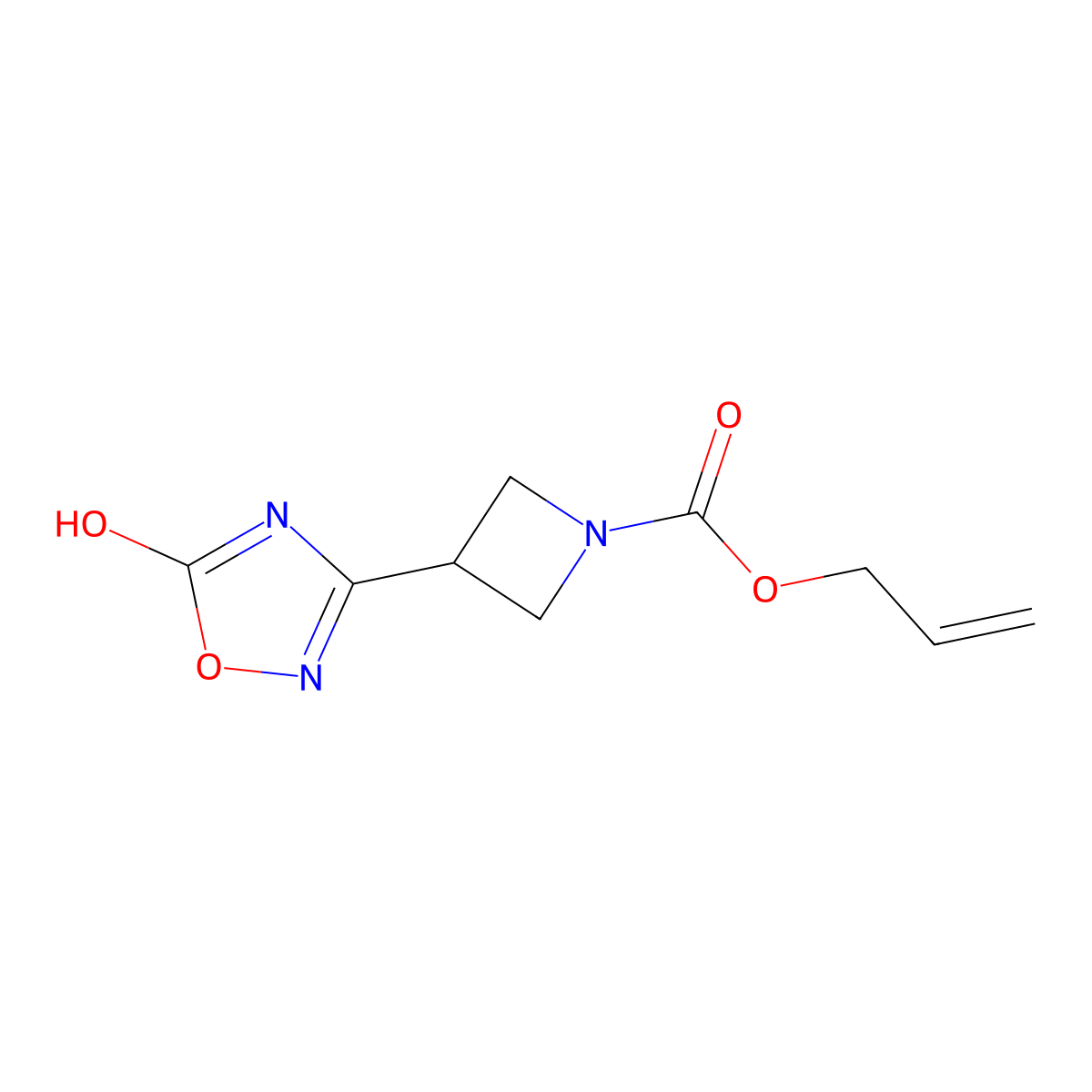 Prop-2-en-1-yl 3-(5-hydroxy-1,2,4-oxadiazol-3-yl)azetidine-1-carboxylate molecular structure, CAS 2680868-70-4