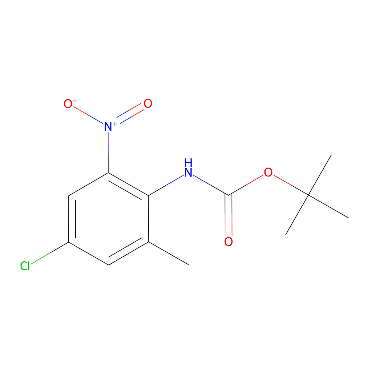 tert-butyl N-(4-chloro-2-methyl-6-nitrophenyl)carbamate molecular structure, CAS 2680868-72-6