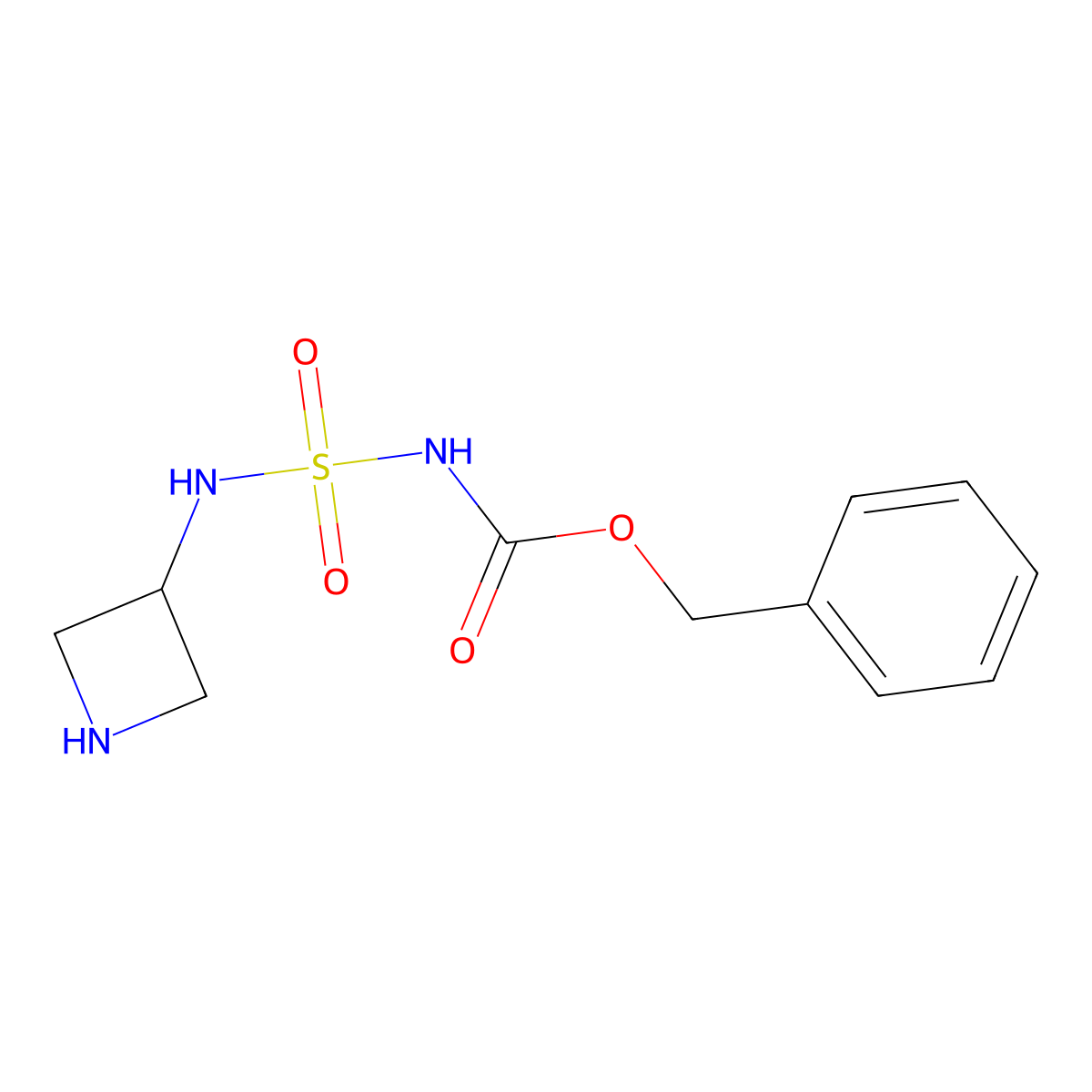 benzyl N-[(azetidin-3-yl)sulfamoyl]carbamate molecular structure, CAS 2680868-74-8
