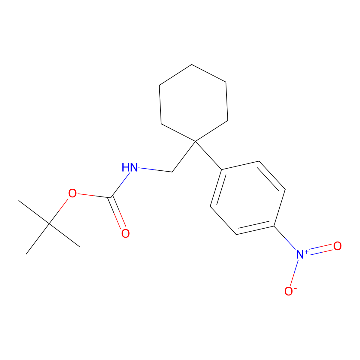 tert-butyl N-{[1-(4-nitrophenyl)cyclohexyl]methyl}carbamate molecular structure, CAS 2680868-78-2