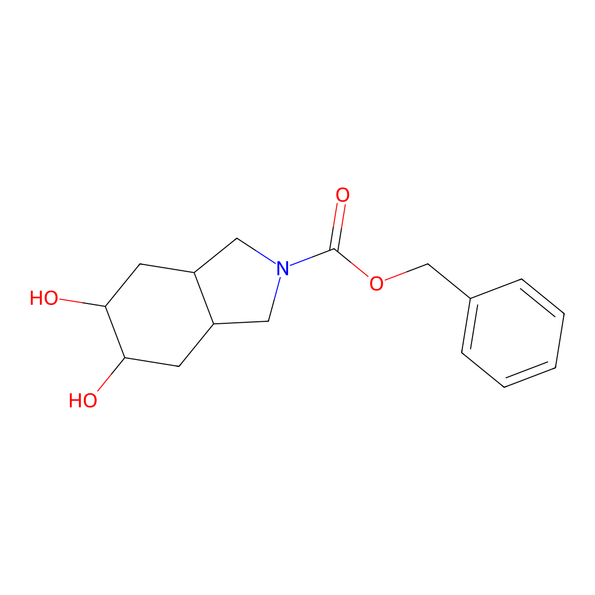benzyl 5,6-dihydroxy-octahydro-1H-isoindole-2-carboxylate molecular structure, CAS 2680868-86-2