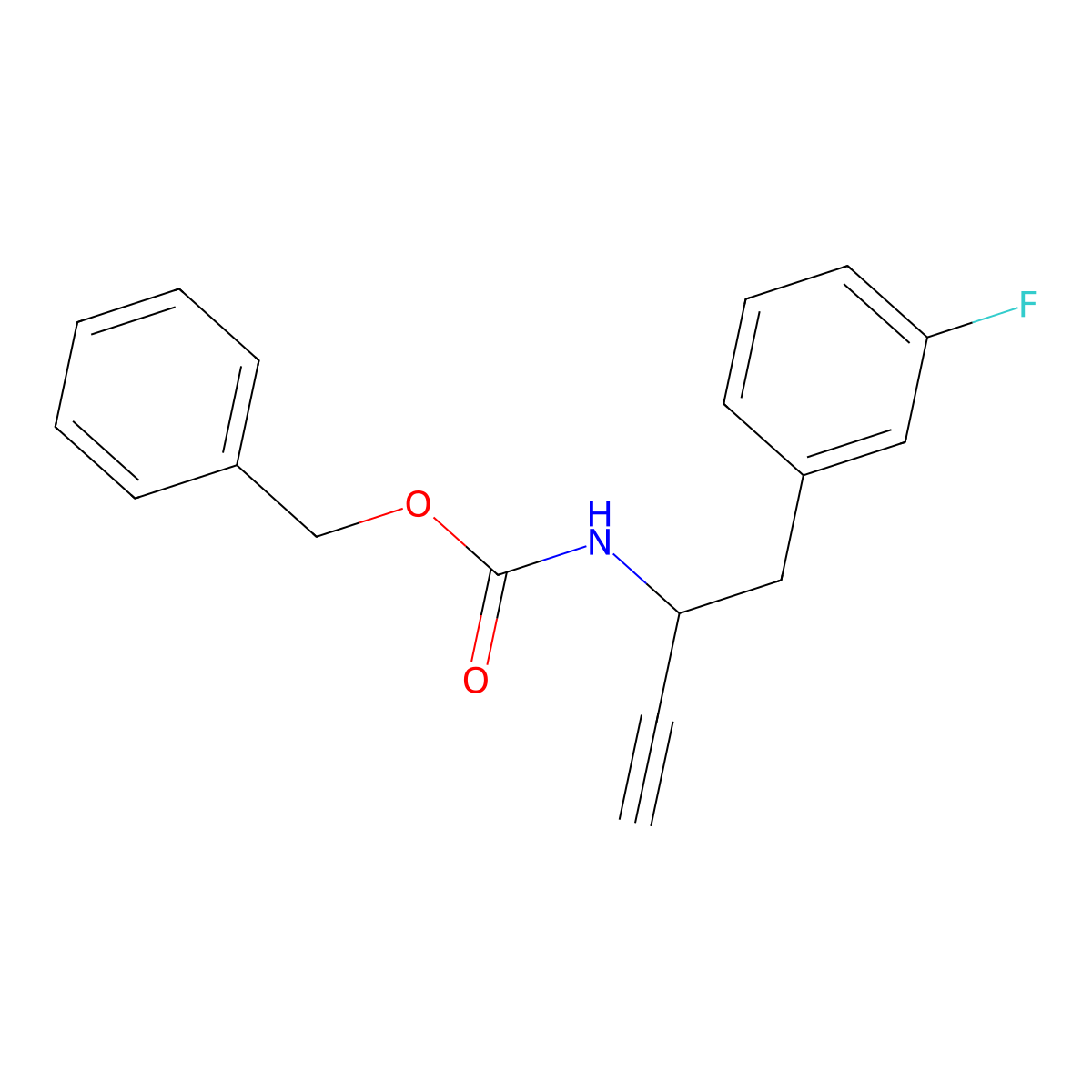 benzyl N-[1-(3-fluorophenyl)but-3-yn-2-yl]carbamate molecular structure, CAS 2680869-01-4