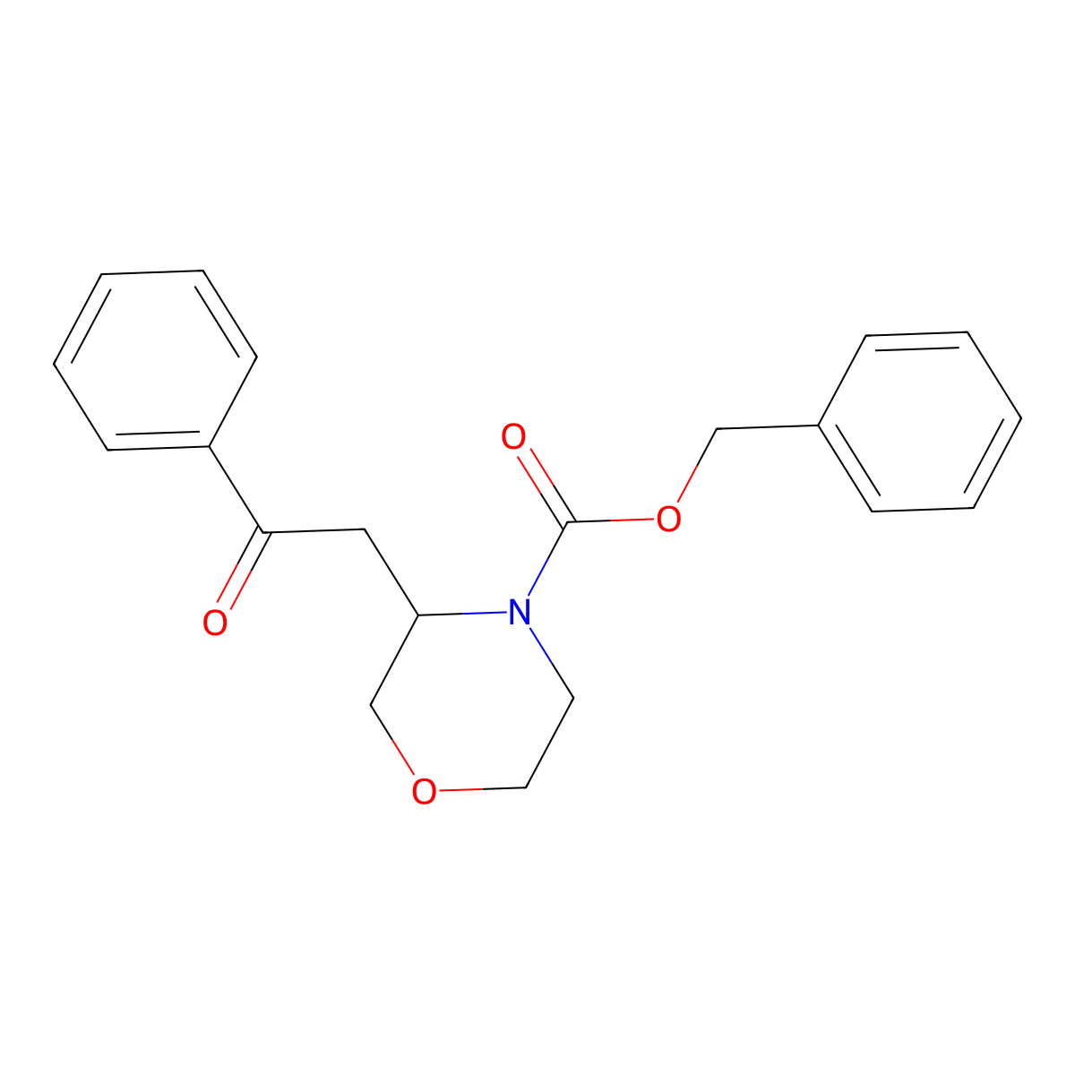 Benzyl 3-(2-oxo-2-phenylethyl)morpholine-4-carboxylate molecular structure, CAS 2680869-06-9