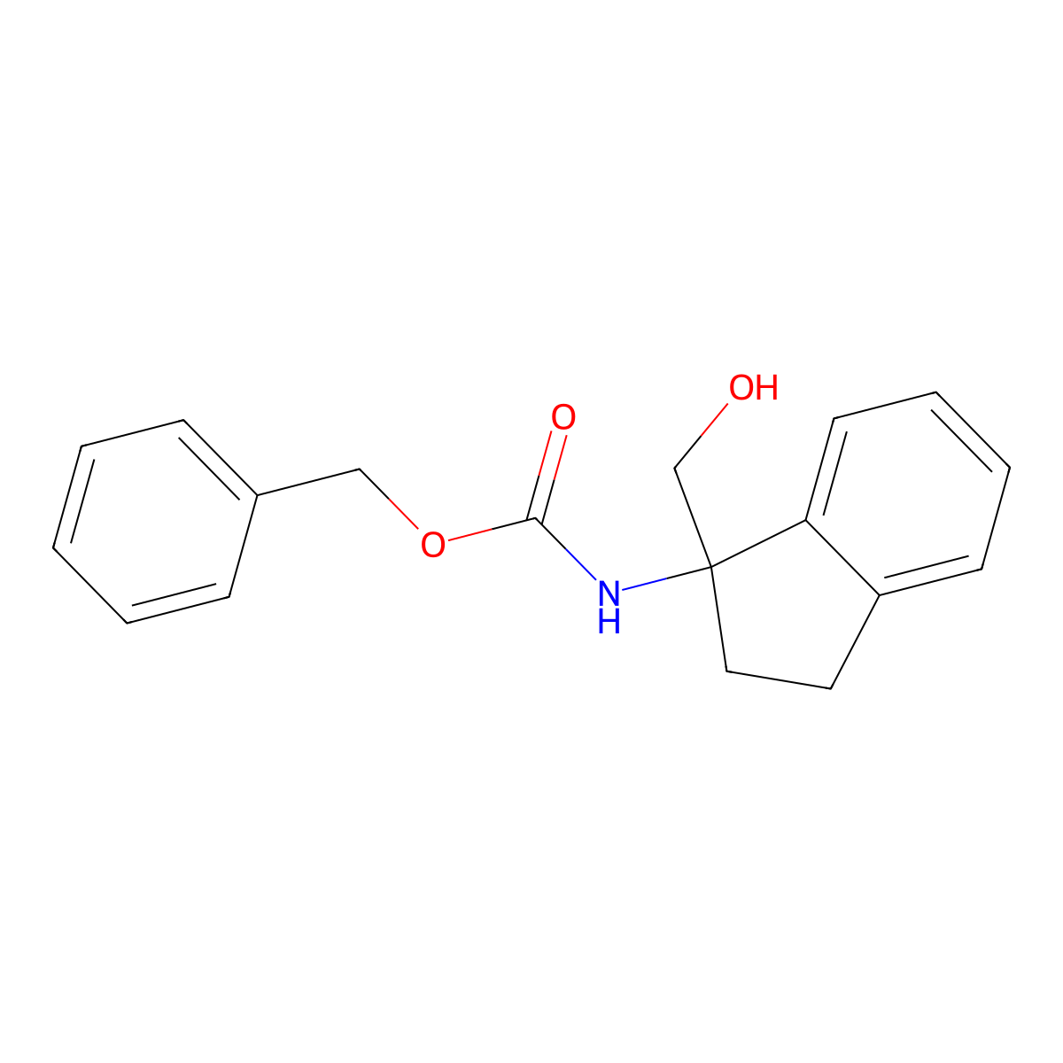 benzyl N-[1-(hydroxymethyl)-2,3-dihydro-1H-inden-1-yl]carbamate molecular structure, CAS 2680869-13-8