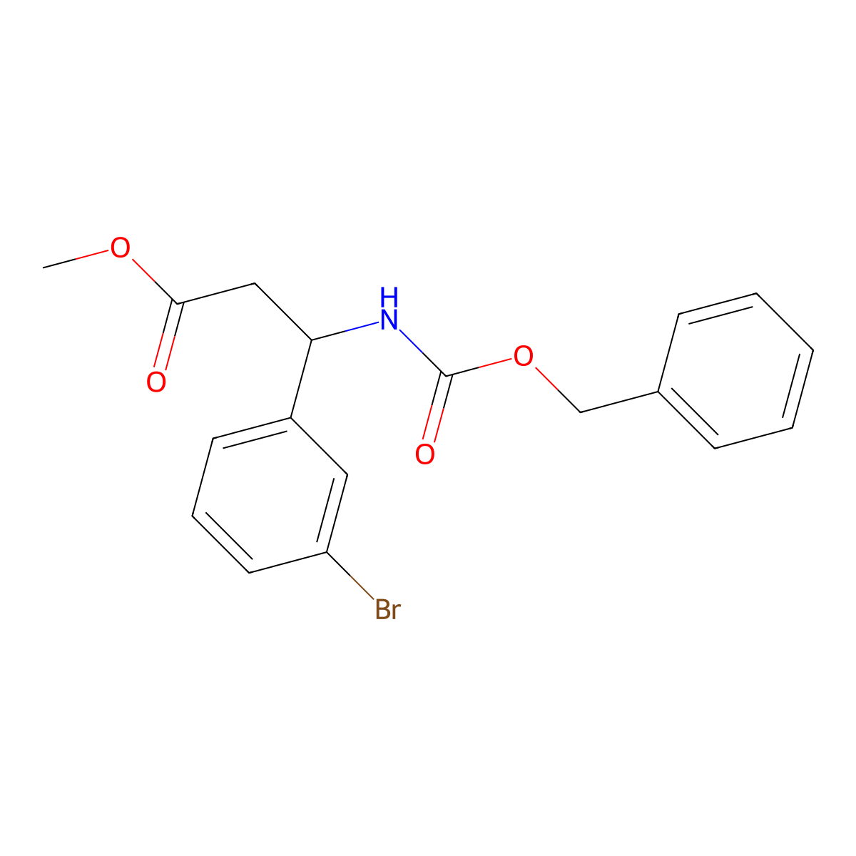 Methyl 3-{[(benzyloxy)carbonyl]amino}-3-(3-bromophenyl)propanoate molecular structure, CAS 2680869-15-0
