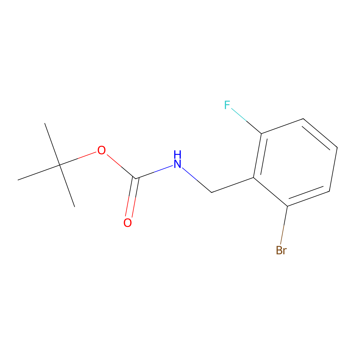 tert-Butyl 2-bromo-6-fluorobenzylcarbamate molecular structure, CAS 2680869-17-2