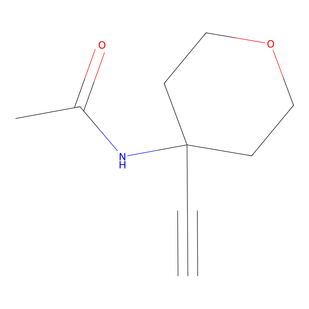 N-(4-ethynyloxan-4-yl)acetamide molecular structure, CAS 2680869-23-0