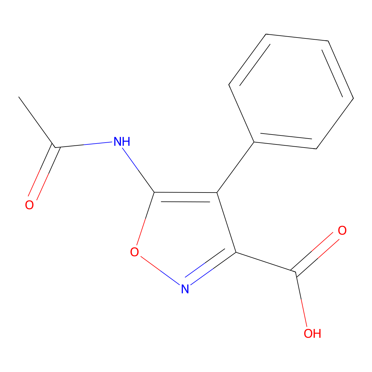 5-Acetamido-4-phenyl-1,2-oxazole-3-carboxylic acid molecular structure, CAS 2680869-42-3