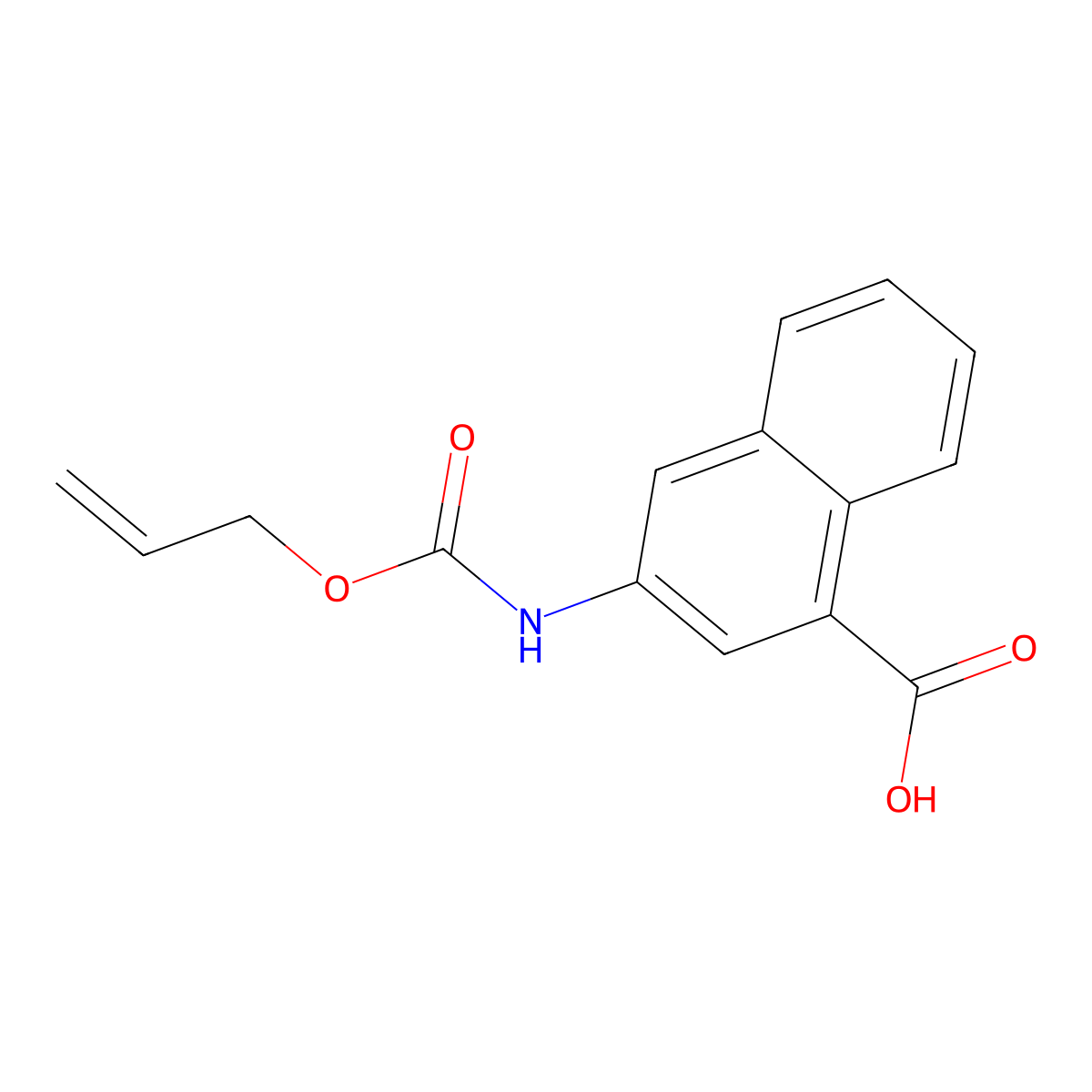 3-{[(Prop-2-en-1-yloxy)carbonyl]amino}naphthalene-1-carboxylic acid molecular structure, CAS 2680869-61-6