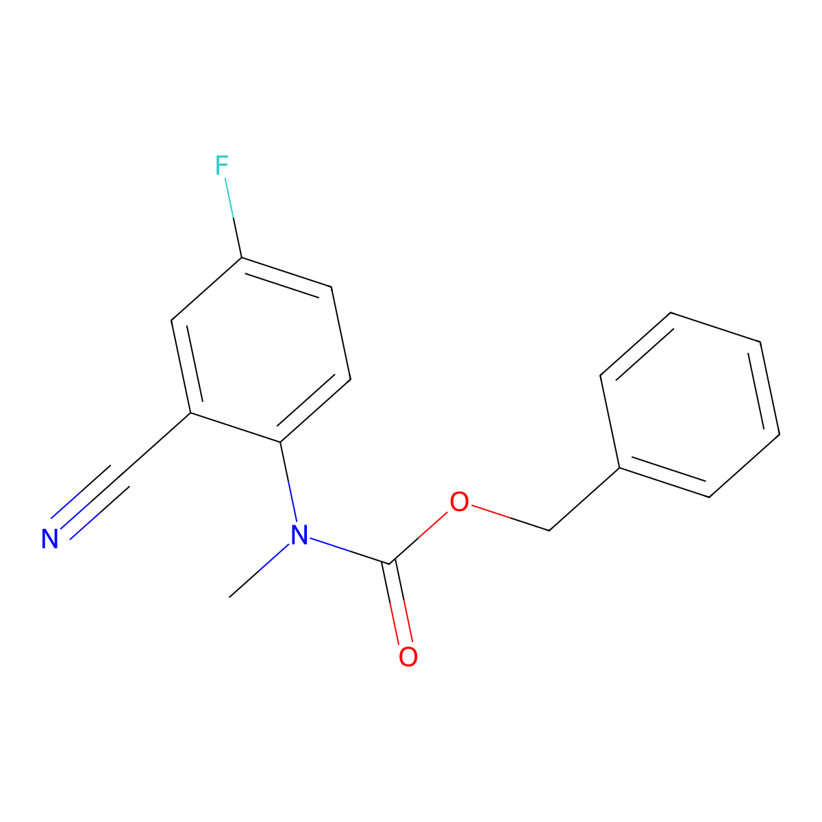 benzyl N-(2-cyano-4-fluorophenyl)-N-methylcarbamate molecular structure, CAS 2680869-68-3